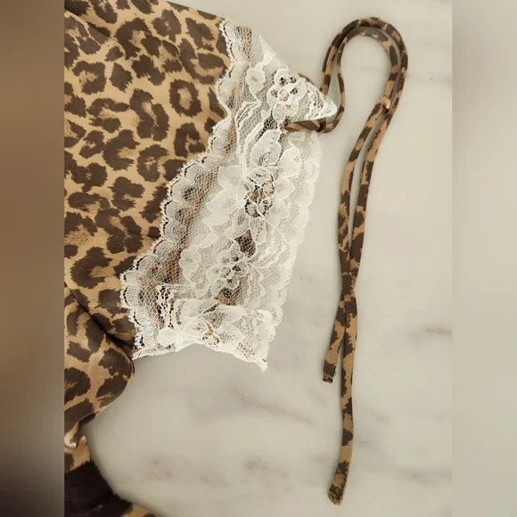 NWT Free People Jos Mini Dress Leopard and lace size small‎ - Picture 11 of 15